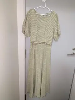 セットアップ ワンピース チェック