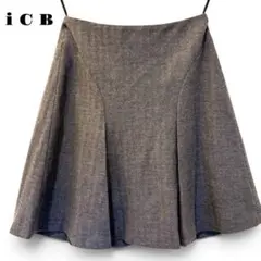 美品 iCB フレアスカート 7 グレー 秋冬 ウール カシミヤ 上品 脚長効果のサムネイル