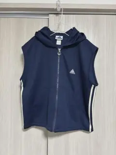 adidas サイドラインフーディージャージベスト　ネイビー