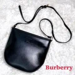 Burberry’s ショルダーバッグ 黒 シボ革 ノバチェック ドーム型