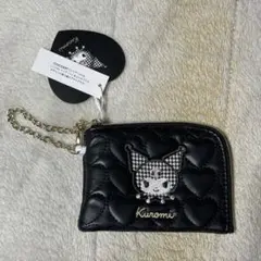 新品未使用 Kuromi ハート型キルティング パスケース