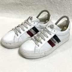 MONCLER 軽量 スニーカー 24cm トリコロール クラック加工のサムネイル
