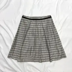 アンタイトル　ボーダー　フレアスカート グレー　Mのサムネイル