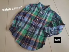 ラルフローレン　チェックシャツ　羽織り　24M　85 90