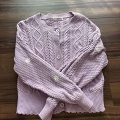 mezzo pianoジュニア　ラベンダーカーディガン M