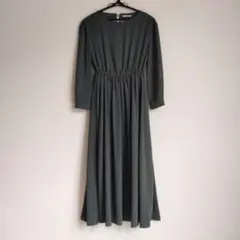 美品‪☆COHINA ジョーゼットマキシワンピース カーキ