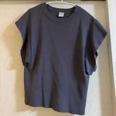 Boogieフリル袖　半袖ニット　グレー