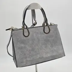 【良品】グレー ショルダーバッグ 合成皮革