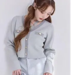 ナイスクラップ★配色ラメニットカーディガン