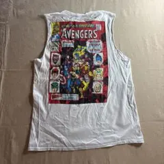 アベンジャーズ　ノースリーブ トップス ホワイト マーベル　古着のサムネイル
