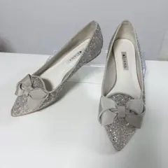 DIANA 黛安娜 羅緞蝴蝶結歌劇鞋 鉑金亮片