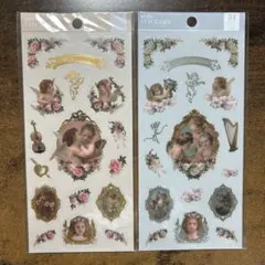 シール　天使　34片(17片×2シート) 2枚セット　アミファ　amifa