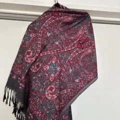 新品未使用　カシミヤ100% 刺繍織り　超大判ストール