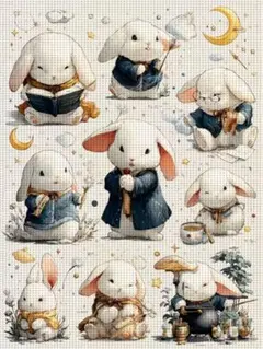 14CTクロスステッチキットうさぎの刺繍キット40×50cm