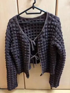 【ZOZOTOWN】ポコポコ素材　クロップドカーディガン