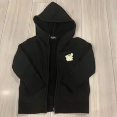 コムサイズム　パーカー　100㎝　フード付き　ポムポムプリン　アップリケ付き　黒