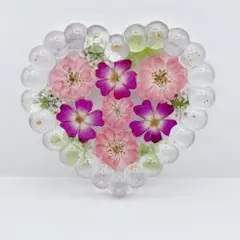 817可憐な♡レジンヘアゴム ハート イエローモッコウバラ ゴールド