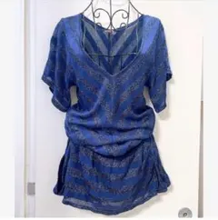 美品♡ Pin Curl ラメ生地 ストライプ Vネック チュニック y2kのサムネイル