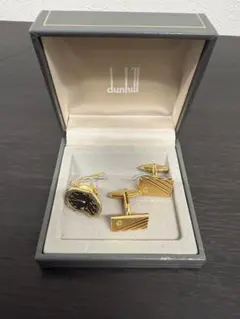 dunhill 黒 レザー ベルト 金色バックル ネクタイ セット 美品 - メルカリ