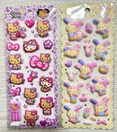 サンリオ 日焼けキティ ウサハナ　ぷくぷくシール 正規品 マシュマロ　2点セット