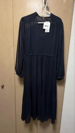 ユニクロC シフォンプリーツワンピース
