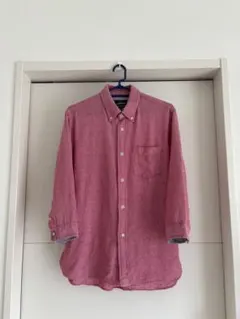 メンズ　シャツ　七分袖　ピンクレッドのサムネイル