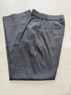 UNIQLO タックワイドパンツ　丈長め→74cm S グレー