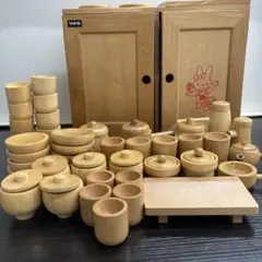 【ウチダ】木製ままごとセット うさぎイラスト付き