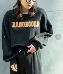 WEGO クロップドスウェット S ブラック