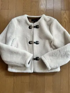 ZARA トグルボタンフェイクファージャケットXS エクリュ