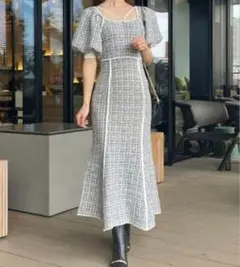 rienda リエンダ マーメイドツイードニットワンピース