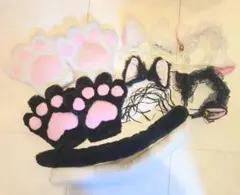 猫コスプレ まとめ売り 8点セット ネコ耳 カチューシャ 手袋 しっぽ コスプレ