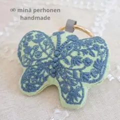 ⚮̈ 【希少色/ラスト】ミナペルホネン ハンドメイドチャーム 刺繍