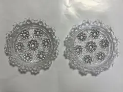【アデリア】 ピコット プレート コースター 花模様 2枚 11.5cm 透明のサムネイル