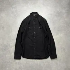 RRL ワークシャツ XS 黒 長袖シャツ ブラック 裾マチ付き 空環留めのサムネイル