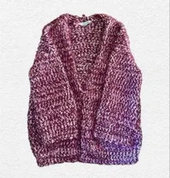 TORRAZZO DONNA トラッドドンナ　カーディガン　えんじ色✖️えんじ淡色