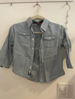 水色ストライプシャツ120から130センチ