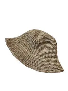【美品】ユニクロ クロシェハット ベージュ 麦わら帽子
