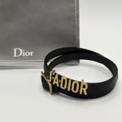 美品☆Christian Dior J’ADIOR 2連レザーブレスレット　黒