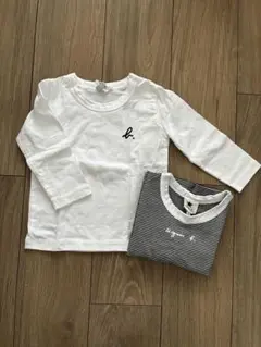 agnes b アニエスベー ボーダー 長袖 Tシャツと カーディガン - メルカリ
