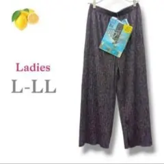 8『寬褲』女款 褶皺闊腿褲【LL】紫色 佩斯利 春季