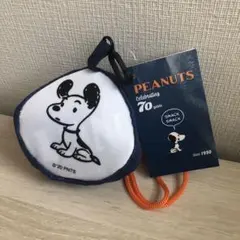 PEANUTS スヌーピー 巾着付きエコバッグ 70周年　ネイビー