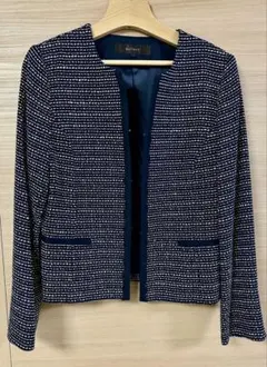 Reflect ノーカラージャケット ネイビー/ホワイト 13号