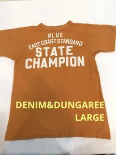 【DENIM&DUNGAREE☆デニムダンガリー☆ひび割れ英字プリントTシャツ】