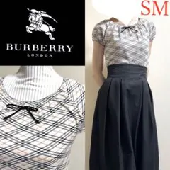 BURBERRY LONDON バーバリー　ノバチェック リボン　カットソー M