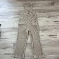 UNIQLO ストライプ ベージュ オーバーオール 150cm