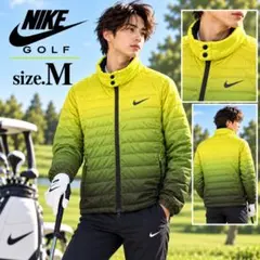 42美品　NikeGOLF 中綿　グラデーション　防風　秋冬物ゴルフウェア