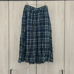新品タグ付　アメリカンホリック フレアスカート ロング　チェック柄 麻 レーヨン