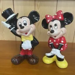 ディズニーランド　ミッキー&ミニー　陶器　ヴィンテージ　置き物　セット売り