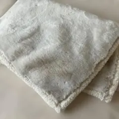 もこもこ ふわふわ あったか 厚手 アイボリー ブランケット